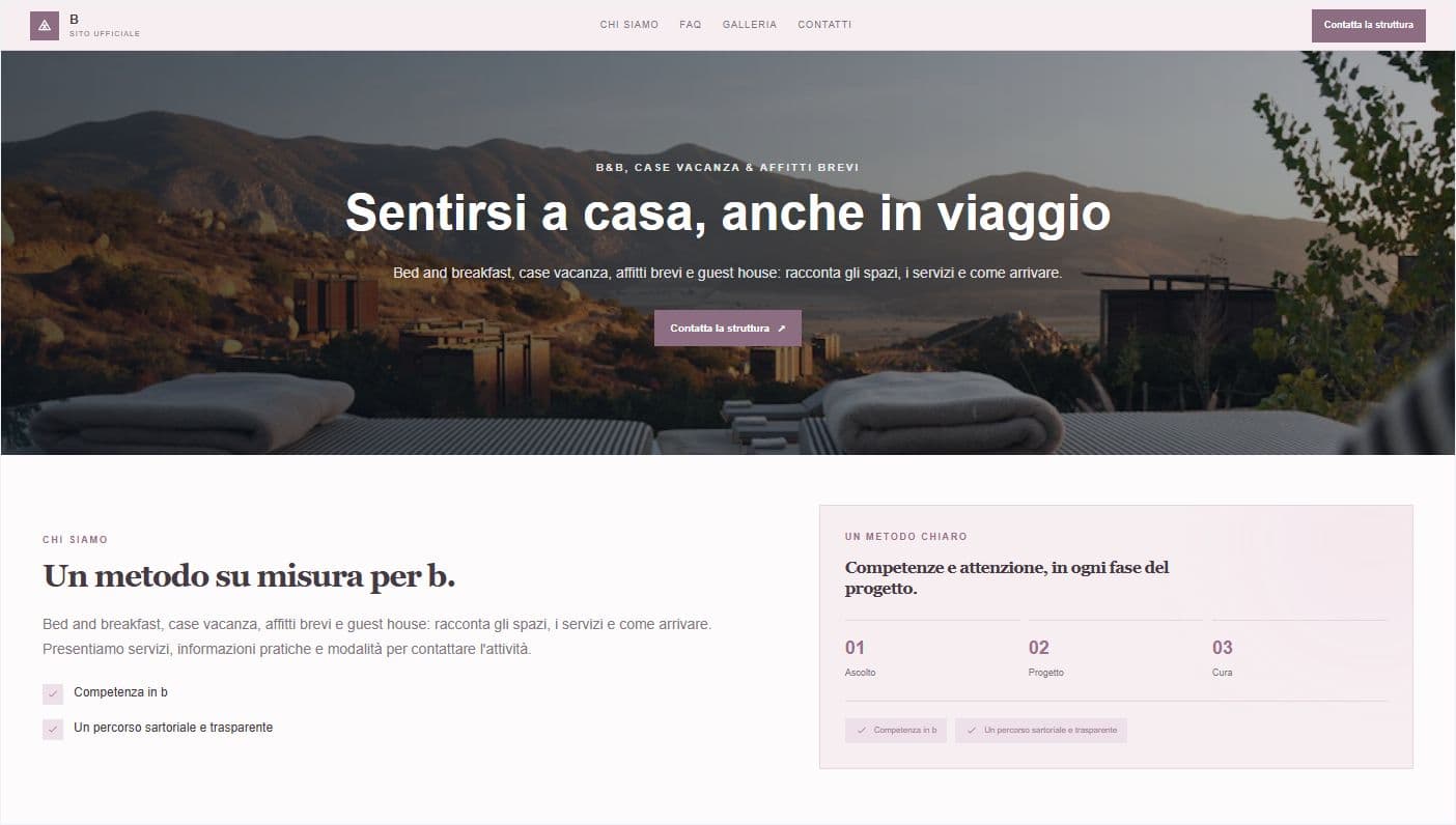 Anteprima del modello B&B e case vacanza